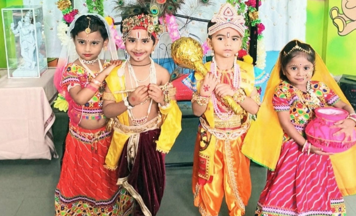 Children performing drama during cultural event at Utkarsha Play School