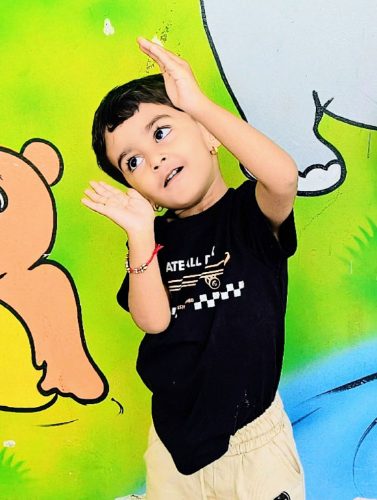 Children enjoying arts and crafts session with enthusiasm at Utkarsha School