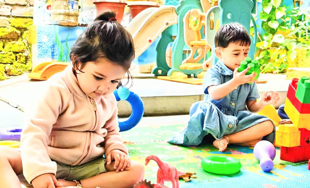 Children celebrating a festival at Utkarsha Play School, Pune