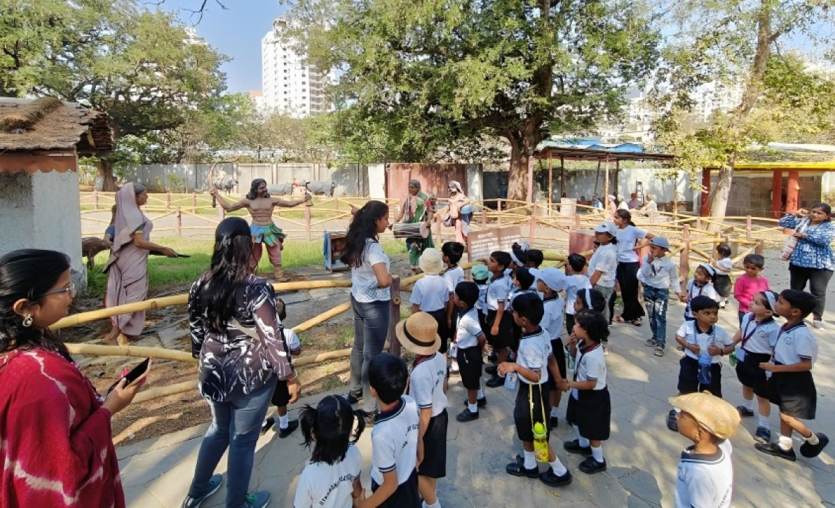 Children playing outdoor games at Utkarsha Play School, Sangvi Pune